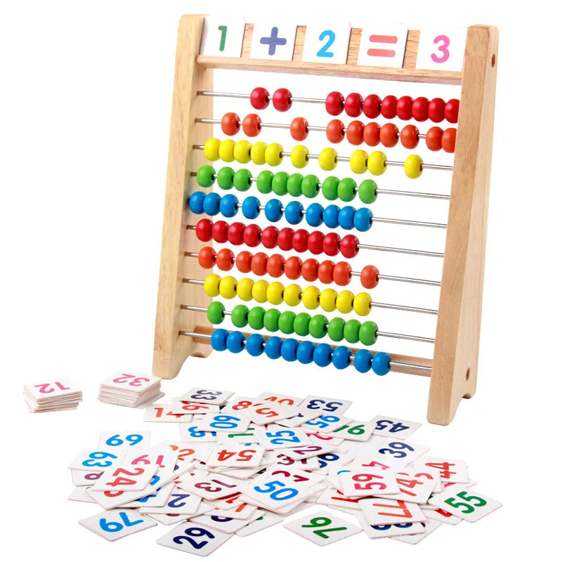 Children Wooden Abacus Montessori Math Toys Number Study Calculation Play 1 to 100 Kindergarten Math Counting Educational Toys