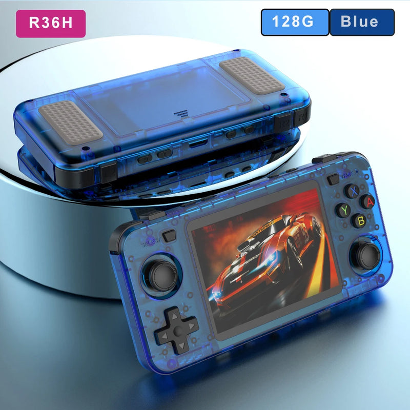 BOYHOM New R36H Handheld Game Console 3.5-inch IPS Screen Linux RK3326 Retro Video Games Player 3000 mAh 64G 10000+ Classic Game
