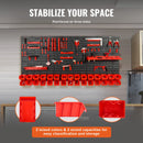 SucceBuy Wall Mounted Storage Bins 30/48-Bin Parts Rack Organizer Garage with Wall Panels Hooks Plastic Shop Tool