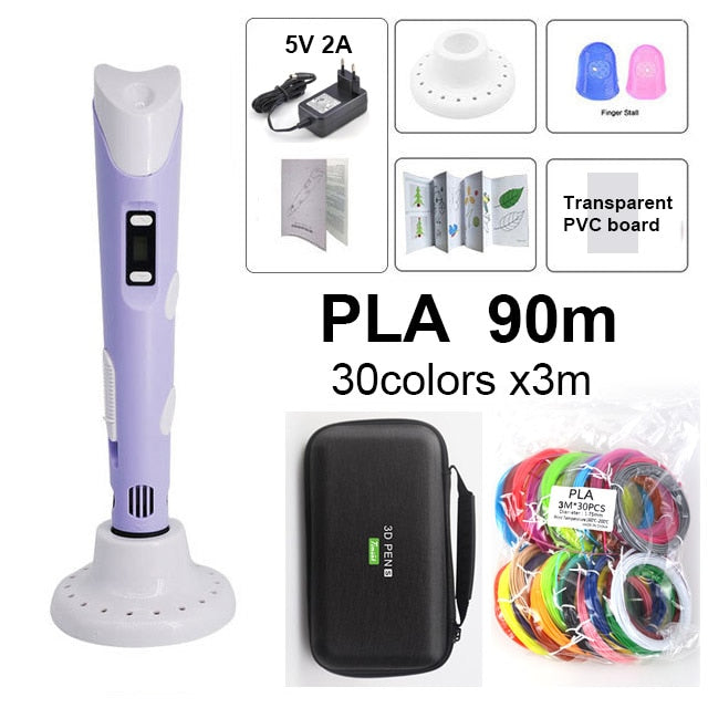 3D Pen 3D For Kids With 20/30 Colors PLA Filament ,3D Printing Pen, 3D Creative Toy Children&