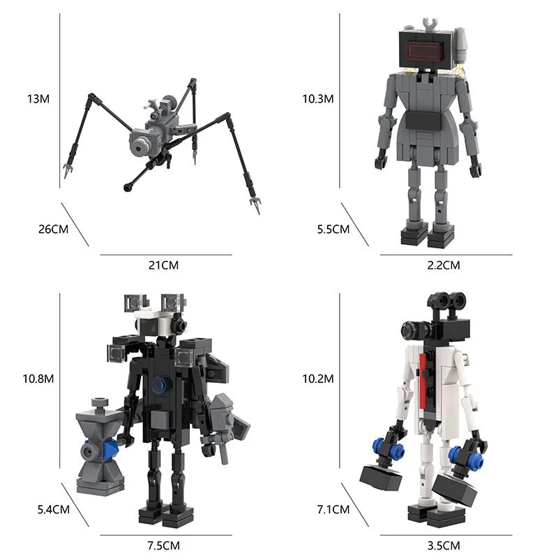2024 Strengthen Skibidi New A Series of Toilet Man Drill Male Titan Man Female TV Personality Building Blocks Set Toys For Gift