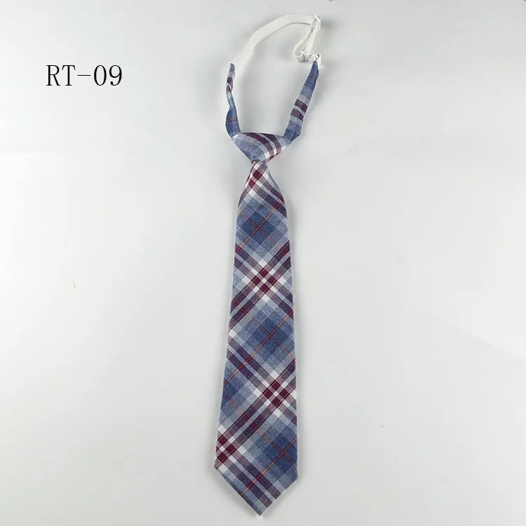Women Plaid JK Neck Tie Girls Lazy Skinny Slim Cute Necktie Plaid Uniform School Student Neckties Gravatas Cravat Boys Neckwear