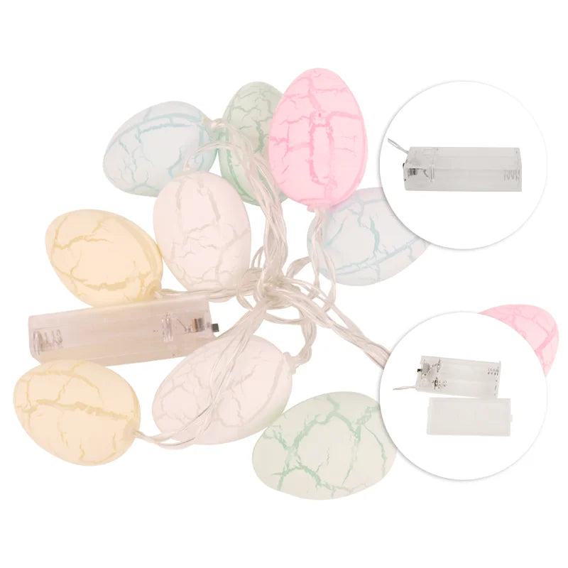 1.5m Easter LED Bunny String Lights for Home Decor Carrot Rabbit Chick Egg Fairy Light Garland Ornament Happy Easter Party Gifts