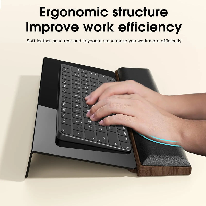 Ergonomic Computer Keyboard Tilt Stand And Wrist Rest for Home And Office Desk Comfortable Typing With Storage Space Storing