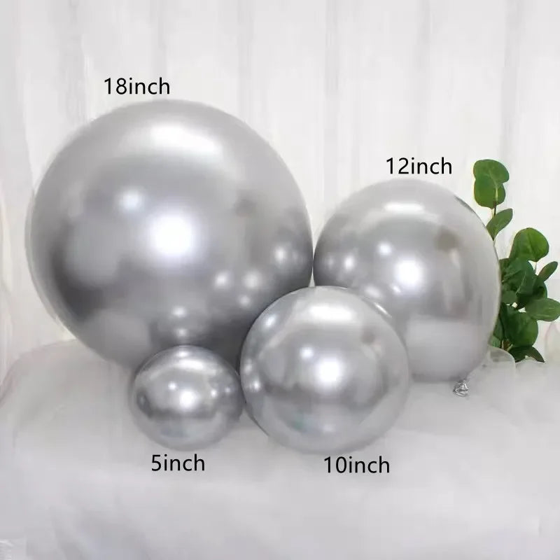 5/10/12/18 Inch Metallic Balloon Chrome Mermaid Theme Metal Air Latex Balloons Wedding Birthday Party Decoration Baby Shower