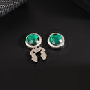 High End Crystal Round Cuffs Buttons Wedding Party Business Clothes Decoration Friend Men's Shirt Cufflinks Jewelry Gifts