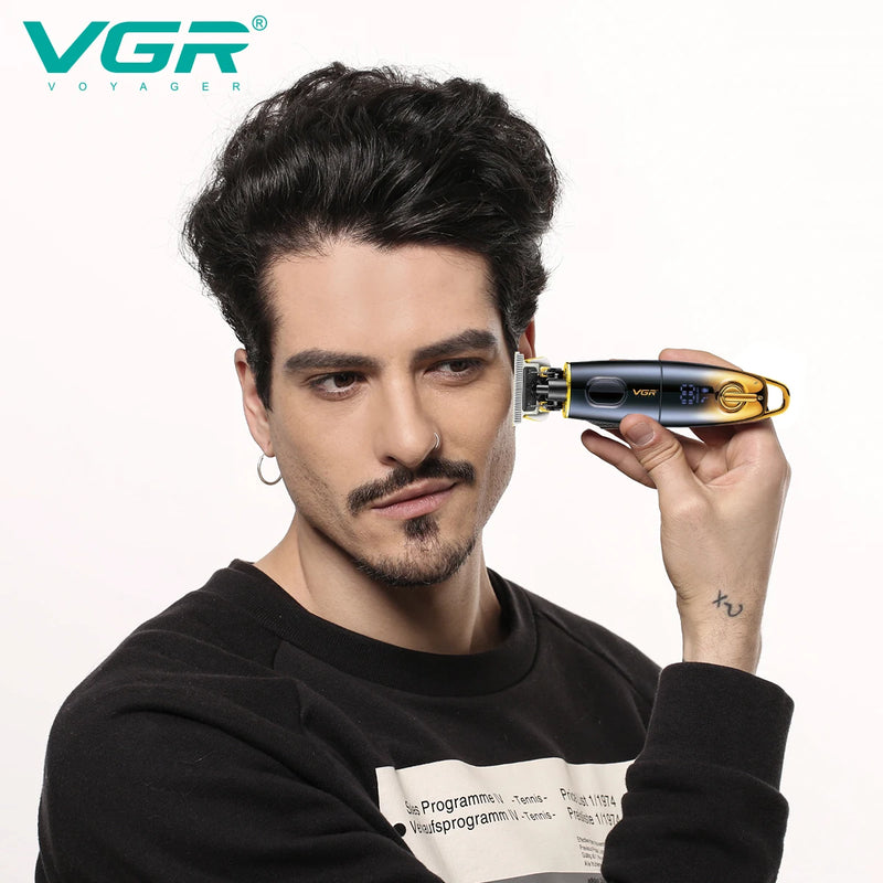 VGR Hair Cutting Machine Cordless Hair Trimmer Professional Barber Hair Clipper Digital Display Haircut Trimmer for Men V-979