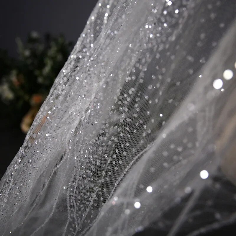 Korean Wedding Dress Pure White Long Luxury Large Veil Veil Headdress Fairy Long Trailing Bridal Veil