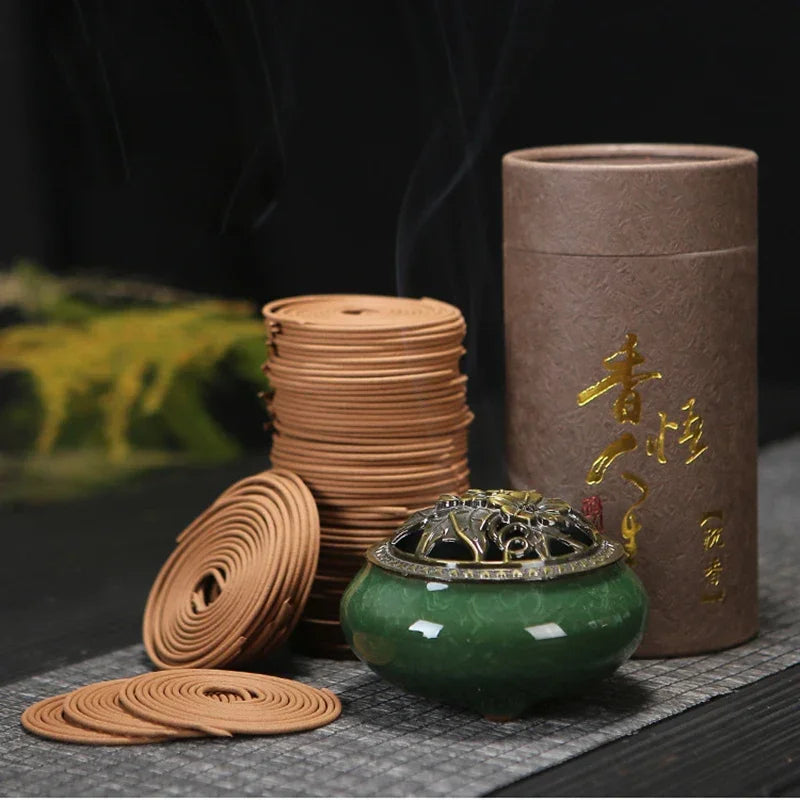 Natural Handmade SandalwoodCoils Incense, AromatherapyKitchenWCBedr BathroomAntiseptic, Refreshing Incenses, F, 120Pcs per Box