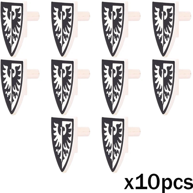 MOC Medieval Accessories Series Building Blocks Military Army Soldier Armour Shield Helmet Sword Crown Weapon Knight Bricks Toys