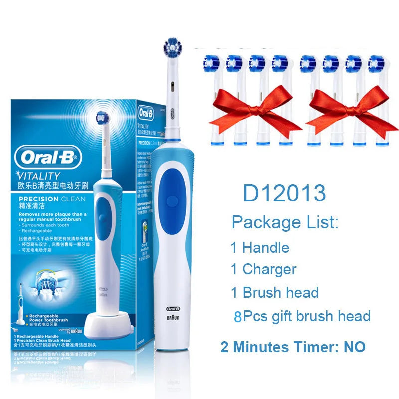 Oral B Electric Toothbrush Rotation Cleaning Oral 3D White Tooth Adult Vitality Tooth Brush Inductive Charging + Gift Brush Head