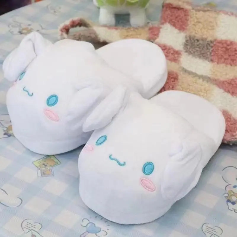 Sanrio Kawaii Cinnamoroll Slippers That Move Ears Anime Cartoon Cute Spring Summer Autumn Winter Slippers Home Slippers