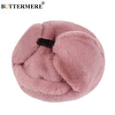 BUTTERMERE Fur Caps Women Bomber Hats Pink Winter Hat Russian Female Thicker Warm Solid Soft Windproof Ear Flap Ushanka Hat 2022