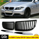 MagicKit Radiator Grilles For BMW 3 Series E90 E91 Saloon 2005-2008 Gloss Black  Front Kidney Grill Auto Car Accessories