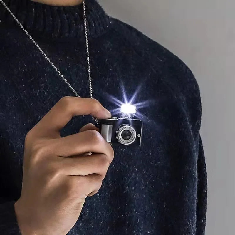 Vintage Camera Pendant Necklace For Men Women Punk Luminous Small Camera Long Chain Necklaces Couple Jewelry Friendship Gifts