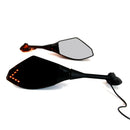 2Pcs Motorcycle Handlebar Mount Rearview Mirror With LED Turn Signal Lights For Honda CBR 900 929 954 900RR CBR1000RR