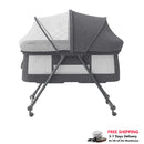 Baby Grab-and-go Travel Cot  with Mattress & Silent Wheels,  Rocking Crib Convertible, XYT-001