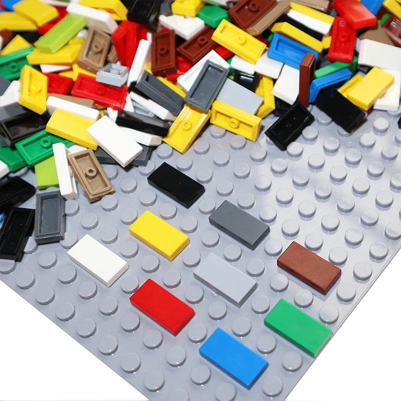 200PCS MOC Assemble Particles 3069 30070 1x2 Bricks Flat Tile Smooth 1*2 Building Blocks DIY Educational Creative Toy for Kids