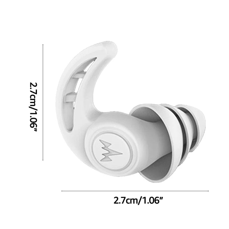 3 Layers Washable Ear Plugs Noise Canceling Earplugs Reusable for Sleep Reading Cycling Concerts Nightclubs 2PC