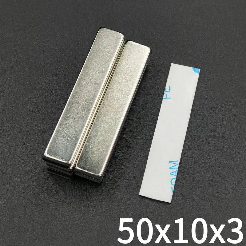 Block Strong Neodymium Powerful Rare Earth Permanent Magnets with Double-Sided Adhesive for Decoration Office Craft Fridge DIY