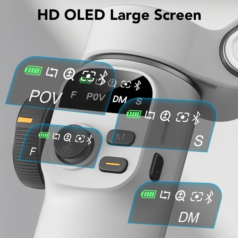 AOCHUAN Smart X2 3 Axis Gimbal Stabilizer For iPhone And Android Smartphone Gimbal With built-in extension pole LED display