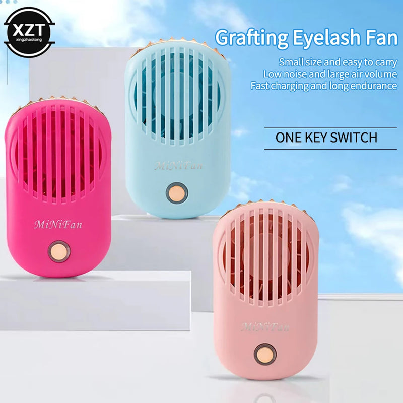 800MAH Air Conditioning Blower Eyelash Fan Dryer USB Rechargeable Handheld Eyelashes Dryer Fan Mini Portable Fans Eyelashes