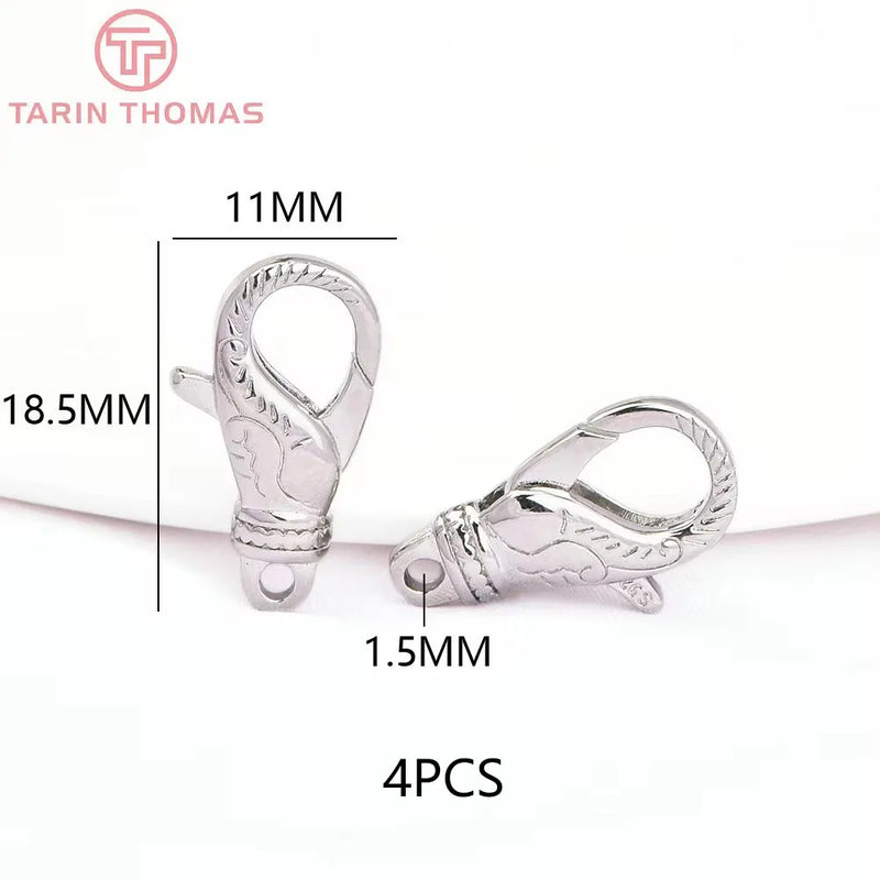 (3310) 15.6x9.6MM Hole 2MM 24K Gold Color Brass Lobster Clasps for Charms Pendants High Quality DIY Jewelry Making Findings