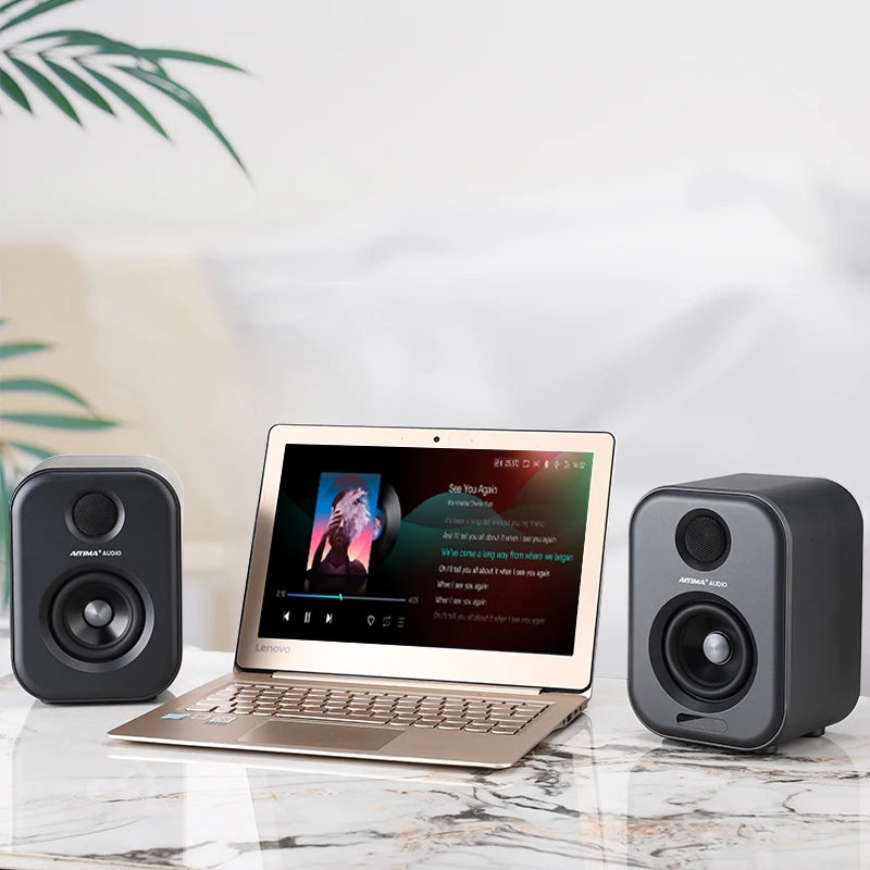 AIYIMA S400 Audio 80W Bookshelf Active Speakers Dual-Mode 3 Inch Bluetooth USB DAC for  HiFi Home Subwoofer Music System TV PC