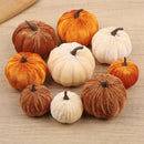 9Pcs Velvet Artificial Pumpkin Ornaments Halloween Party Thanksgiving Dinner Table Decoration Autumn Fall Home DIY Craft Wreath