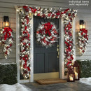 Christmas Flocking Garland Door Hanging Christmas Decorations Christmas Garland Rattan Pendant Decoration Home Holiday Layout