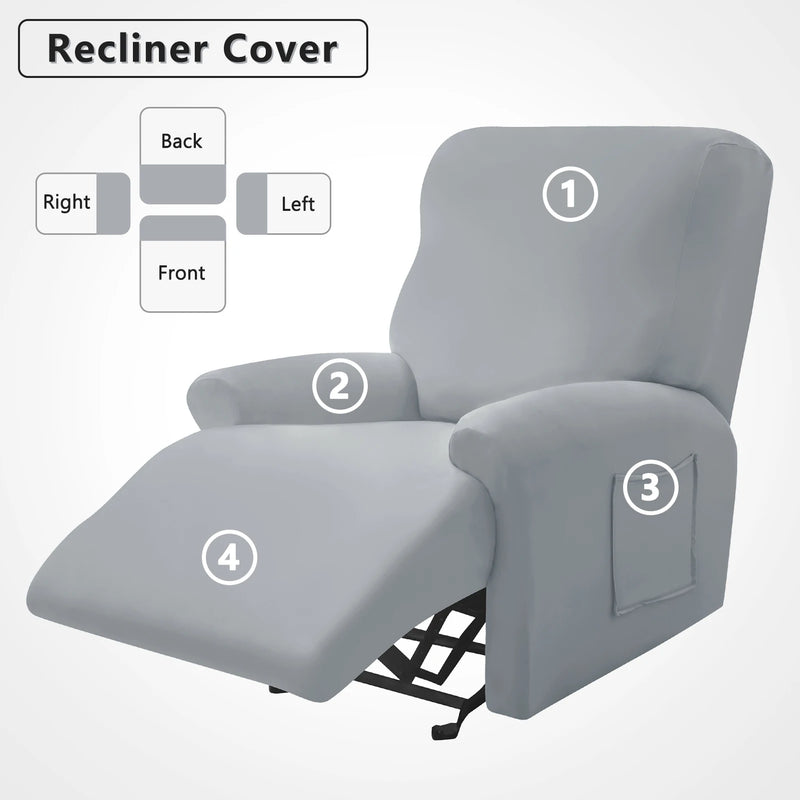 Recliner Sofa Cover 1 Seater Stretch Single Armchair Relax Slipcover Washable 1 Set