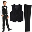 Kids Clothes Boys Suit Wedding Flower Formal Easter Child Party Ceremony Birthday Costume Photography with Vest Pants 5PCS