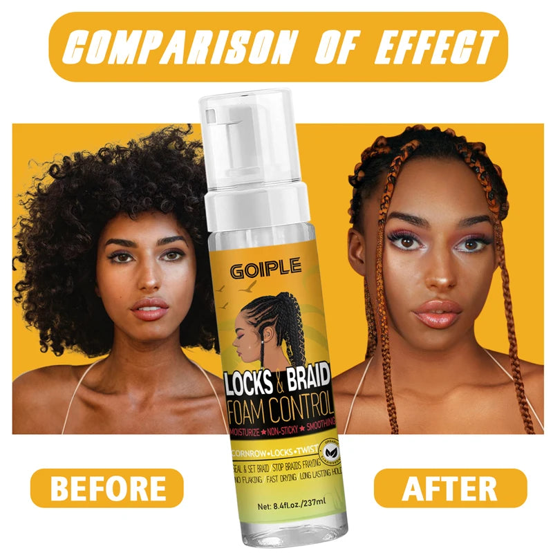 GOIPLE Hairstyle Fixative Cream Edge Control Oil Cornrow Styling Products Strong Hold Lock And Twist Foam Mousse Braid Hair Gel