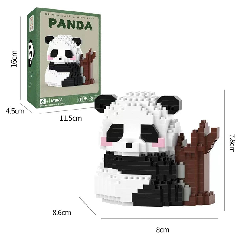 Creative Chinese Giant Panda Building Blocks Flowers Cute Puzzle Assembled Children’s Birthday Gift Casual Assembled Toy
