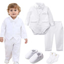 Baby Boy Christening Outfit Infant Baptism Easter Blessing Suit Toddler Wedding Chritmas Xmas Formal Ring Bearer Clothes Set