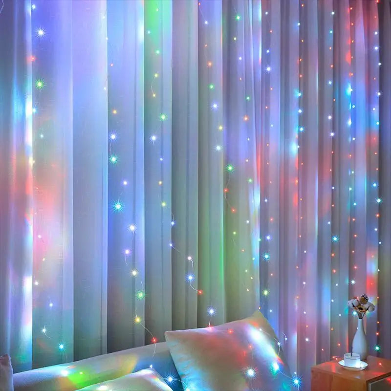 LED 8 Mode Christmas Light USB Curtain String Light Holiday Decor 3M 4M 6M Fairy Light Garland Wedding Party Birthday Decoration