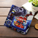 New Disney Children Cartoon Wallet Watch Set Spiderman Mickey Minnie Watches Kids Students Birthday Gifts Quartz Leather Clock