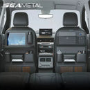 SEAMETAL Car Seat Back Storage Bag Interior Back Seat Table For Phone Ipad Drinks Tray Holder Universal Pu Leather Hanging Bag