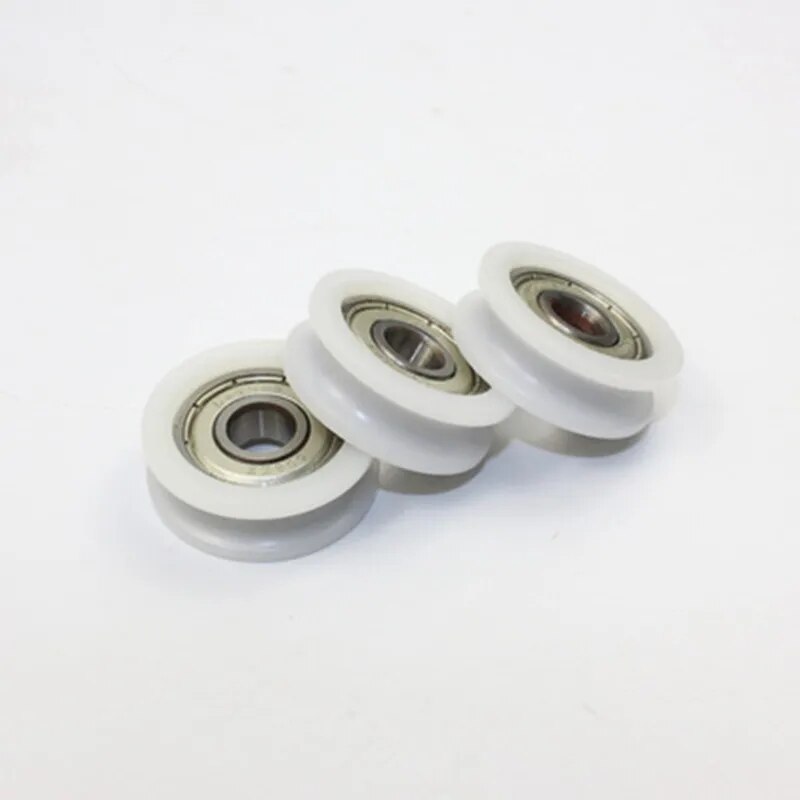 10 Pcs U Nylon Plastic Embedded 608 Groove Ball Bearings 8*30*12mm Guide Pulley