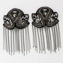 Exquisite Manual Dingzhu Flower Rhinestones Bead Diamond Punk Wind Coat Suit Brooch Tassel Badge Epaulets Shoulder Patches