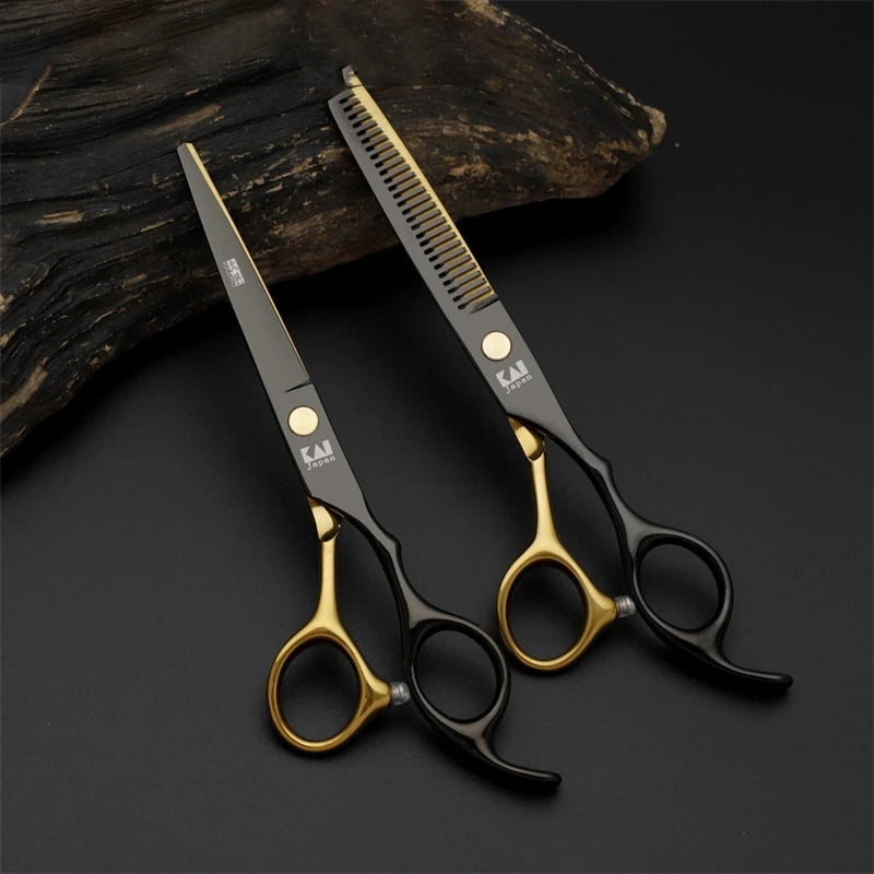 Barbershop Plating Hair Cutting Scissors Thinning Professional Barber Scissor Stainless Steel Salon Hairdressing Shears Tools