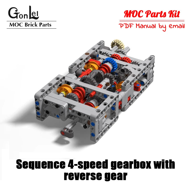 Technical Mechanical Group Engine Sequential Gearbox 6 Speeds +R+N Educational High-Tech MOC Building Block Parts DIY Bricks Toy