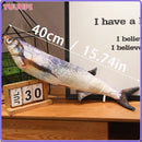 40cm Simulation Fish Plush Toy Stuffed Animal Piranha Perch Cat Toy Parent-child Interactive Game Cute Sofa Pillow for Kids Gift