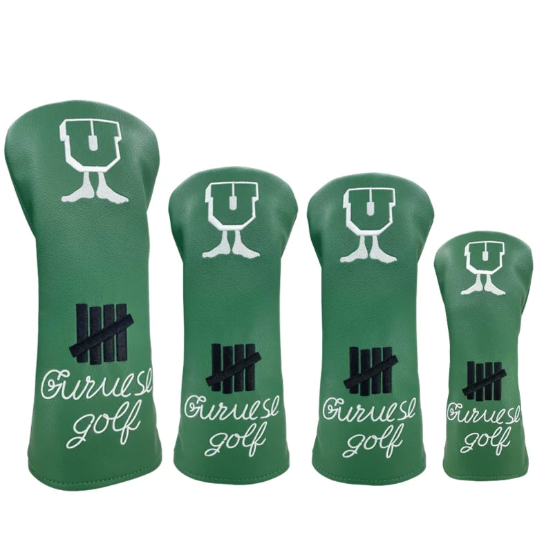 Fisherman's foot Golf Club #1 #3 #5 Mixed Colors Wood Headcovers Driver Fairway Woods Cover PU Leather Head Covers