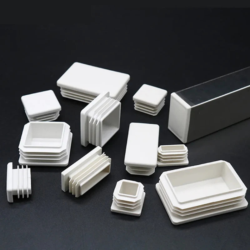 2/10Pcs Black/White Plastic Blanking End Caps Square Steel Tube Pipe Inserts Plug Anti Skid Furniture Protector