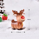 Christmas Figurines Miniatures Santa Claus Snowman Elk Ornaments for Home Merry Christmas Decoration Party Resin Craft New Year