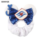 New Chic Disney Mickey Mouse Ears Hair Scrunchies Sequins 4"Bows Elastic Headband Women Velvet Girls DIY Hair Accessories Gift