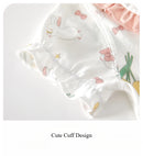 Girl's Summer Short Sleeve Romper Clothing Pure Cotton  Infant  Cute Lapel Printed Jumpsuit 1-3-6-9M Babe Pajamas