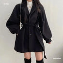 Plus Size New Korean Style Autumn/Winter Elegant Petitesuit Collar Medium-Length Woolen Women's Overcoat Jacket Fashionable M...