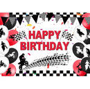 Motocross Racing Theme Backdrop Motorcycle Dirt Bike Photography Background for Boys Birthday Party Decoration Cake Table Banner